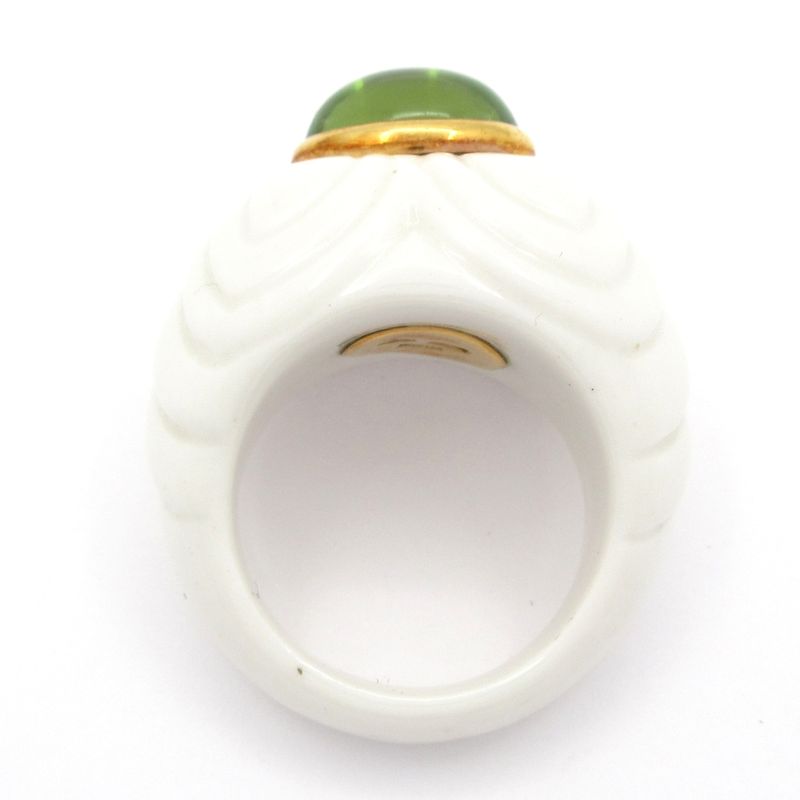 Bvlgari Ring Chandra (Accessory) Ceramic X 18k Yellow Gold X Peridot