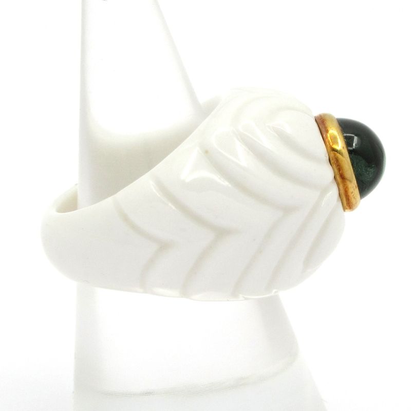 Bvlgari Ring Chandra (Accessory) Ceramic X 18k Yellow Gold X Peridot
