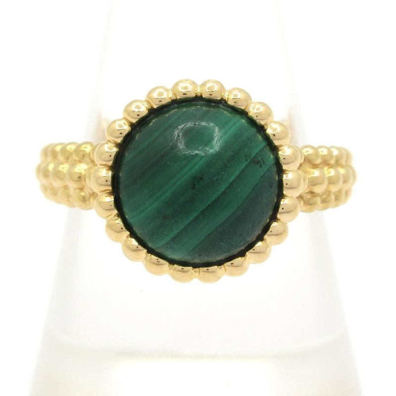 Van Cleef & Arpels Ring 56 Perle Creole Ring 18k Yellow Gold X Malachite