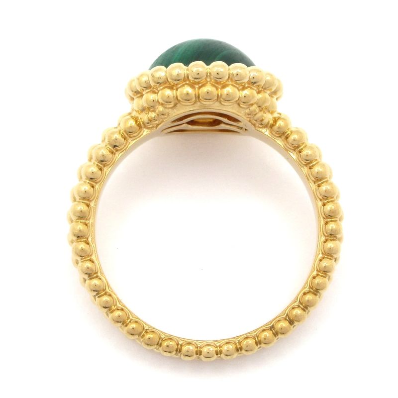 Van Cleef & Arpels Ring 56 Perle Creole Ring 18k Yellow Gold X Malachite