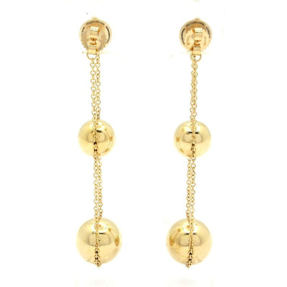 Tiffany & Co Earrings Hardware Ball Triple Drop 18k Yellow Gold