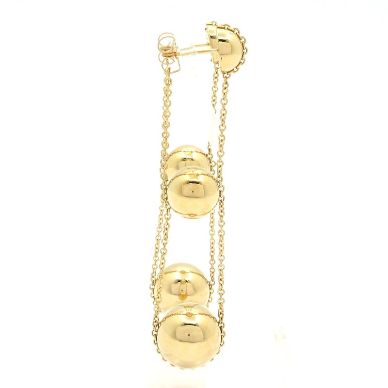 Tiffany & Co Earrings Hardware Ball Triple Drop 18k Yellow Gold