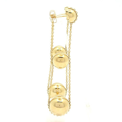 Tiffany & Co Earrings Hardware Ball Triple Drop 18k Yellow Gold