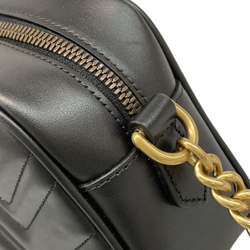 Gucci Shoulder Bag Ggmarmont 447632 Black Chain Shoulder Leather