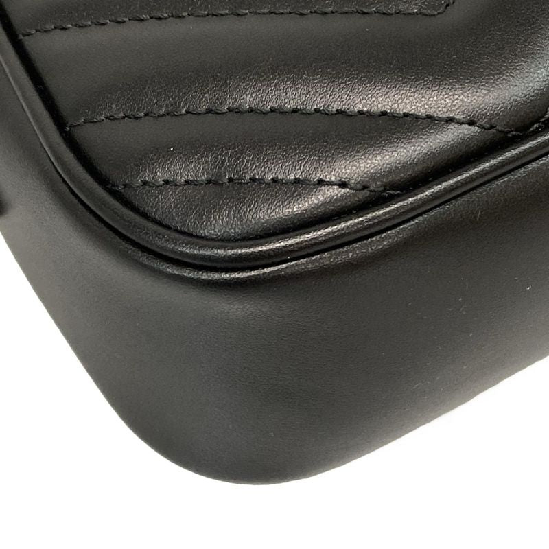 Gucci Shoulder Bag Ggmarmont 447632 Black Chain Shoulder Leather