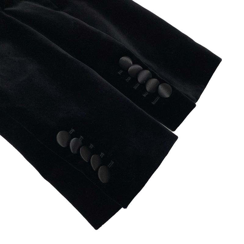 Gucci Jacket Size 38 S Women's Velvet Single Breasted Jacket 673899 Zahw8 Black