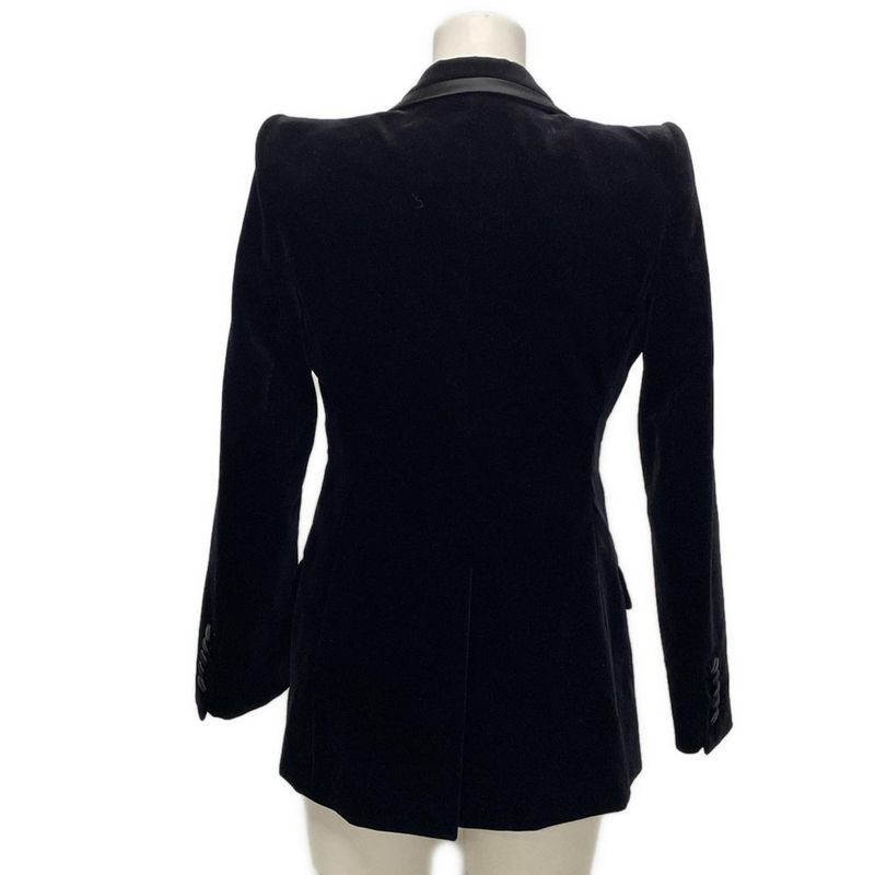 Gucci Jacket Size 38 S Women's Velvet Single Breasted Jacket 673899 Zahw8 Black