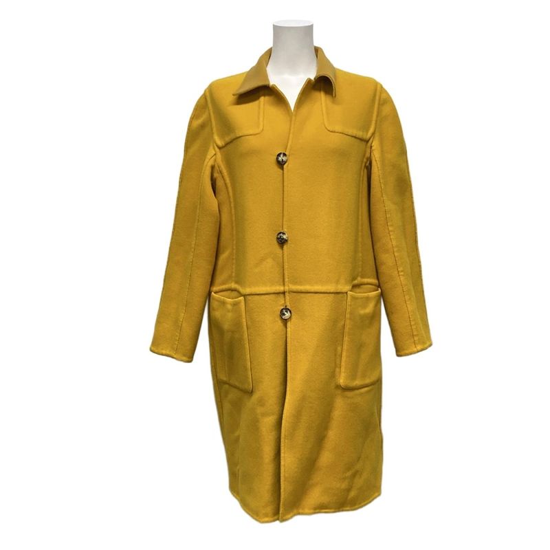 Hermes Coat Size 38 M Women's - Orange and Beige Reversible Winter Cashmere