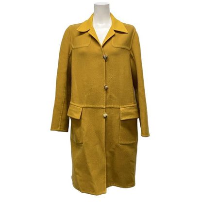 Hermes Coat Size 38 M Women's - Orange and Beige Reversible Winter Cashmere