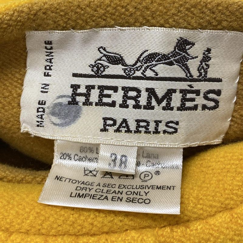 Hermes Coat Size 38 M Women's - Orange and Beige Reversible Winter Cashmere