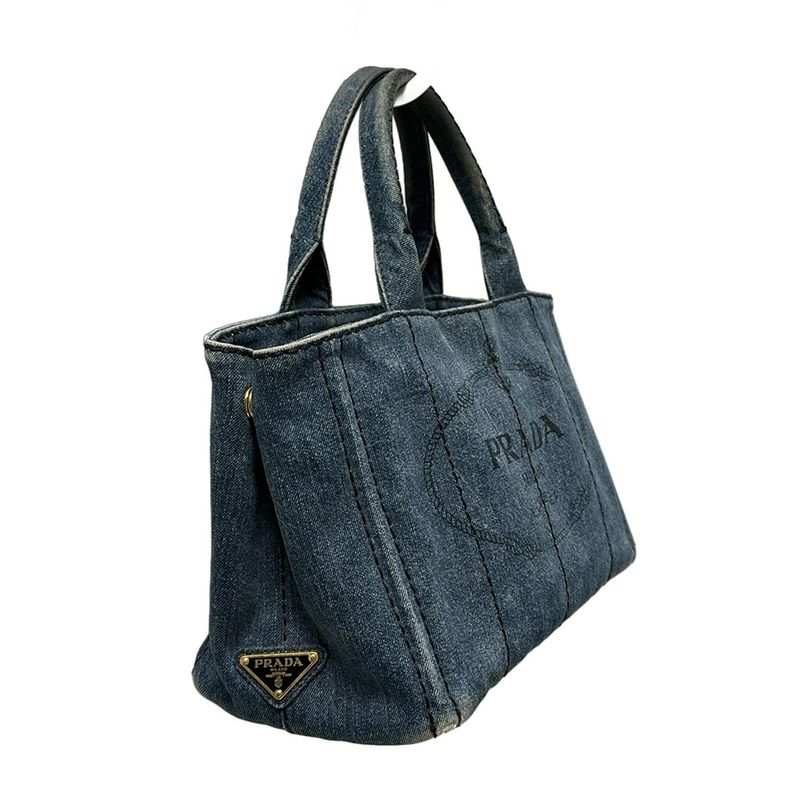 Prada Tote Bag Canapa Navy