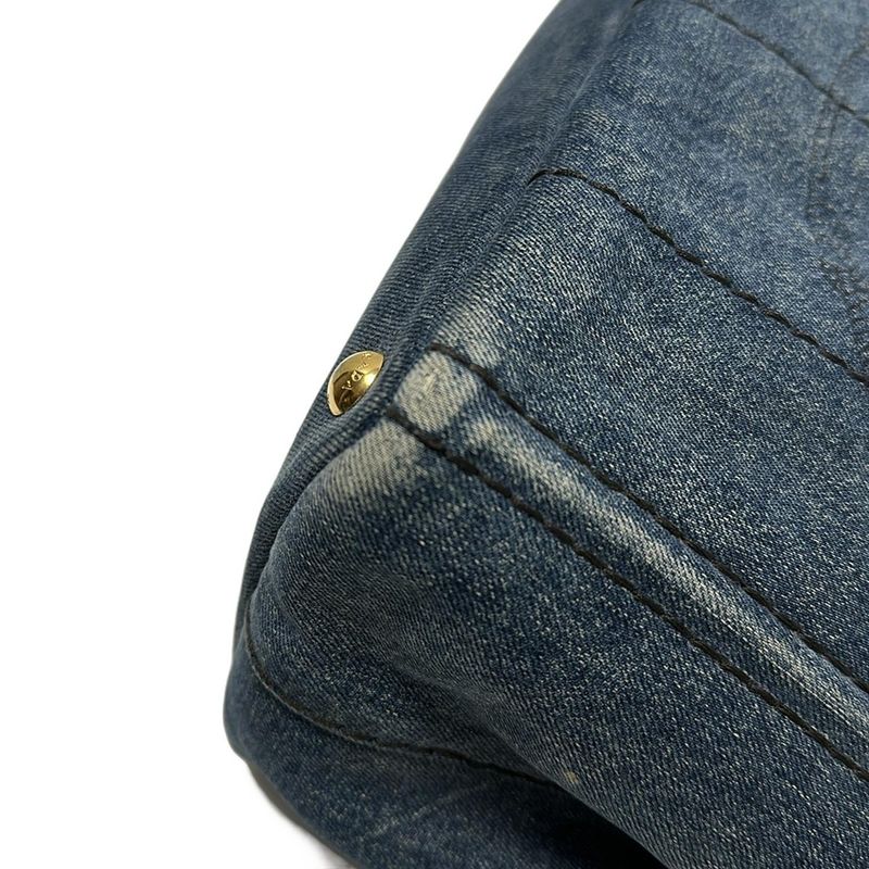 Prada Tote Bag Canapa Navy