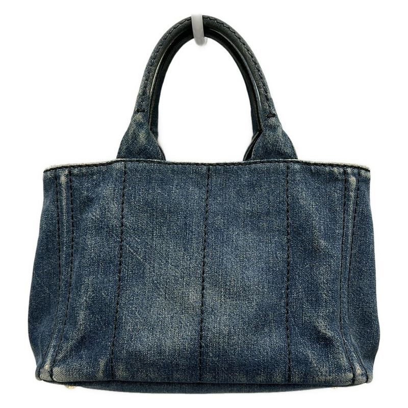 Prada Tote Bag Canapa Navy