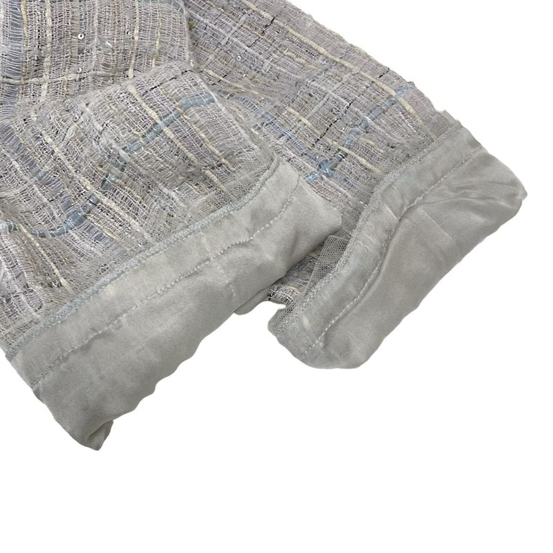 Chanel Jacket Size 42 L Women - P27799 Light Gray X Light Blue X Multi Tweed