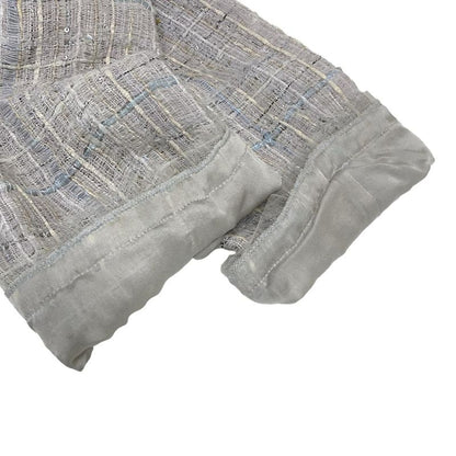 Chanel Jacket Size 42 L Women - P27799 Light Gray X Light Blue X Multi Tweed