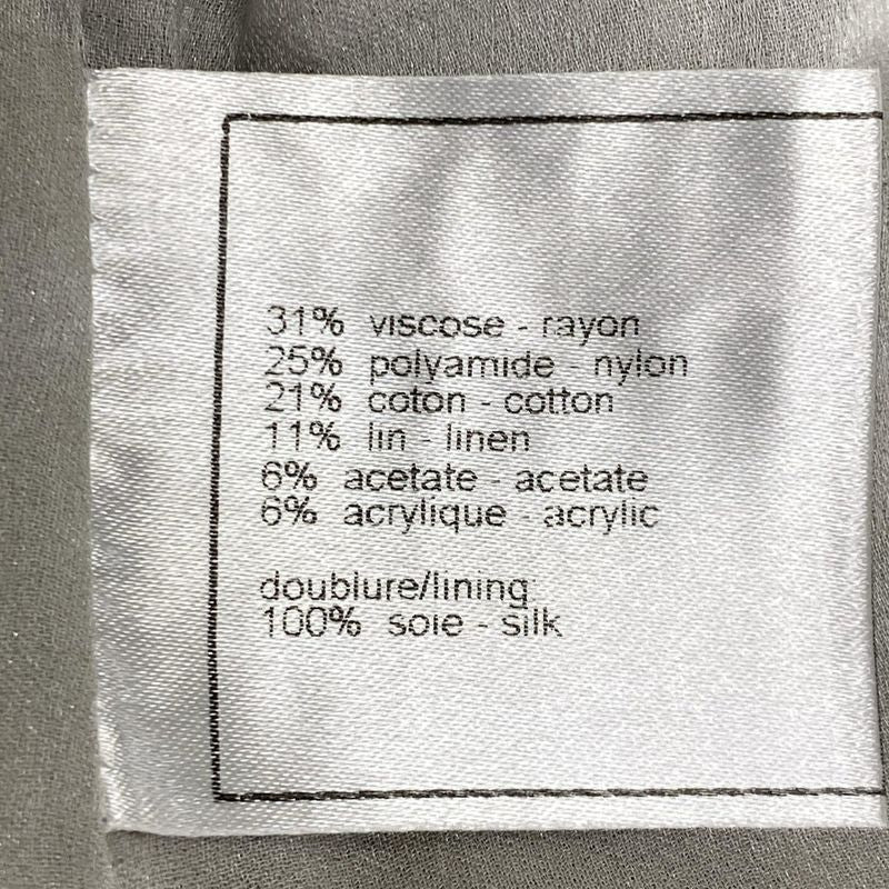 Chanel Jacket Size 42 L Women - P27799 Light Gray X Light Blue X Multi Tweed