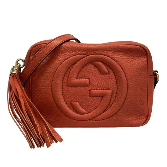 Gucci Shoulder Bag Soho 308364 Red Tassel Leather