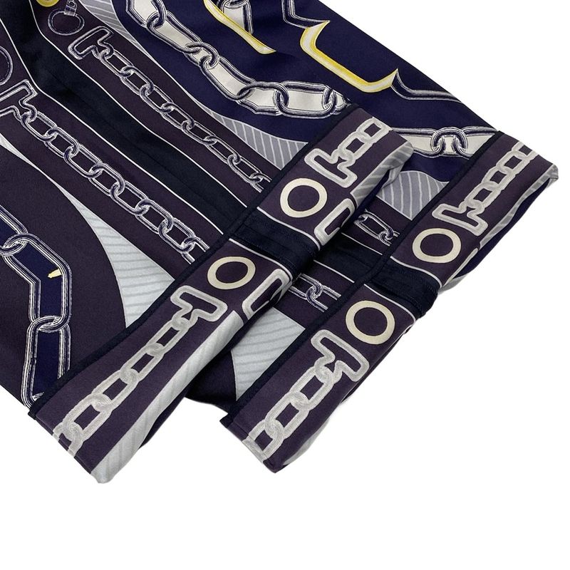 Hermes Pants Size 38 M Women's - 4h0477dw Navy X Gray X Yellow Cropped (half