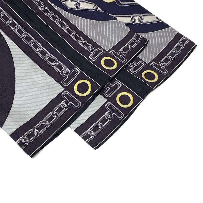 Hermes Pants Size 38 M Women's - 4h0477dw Navy X Gray X Yellow Cropped (half