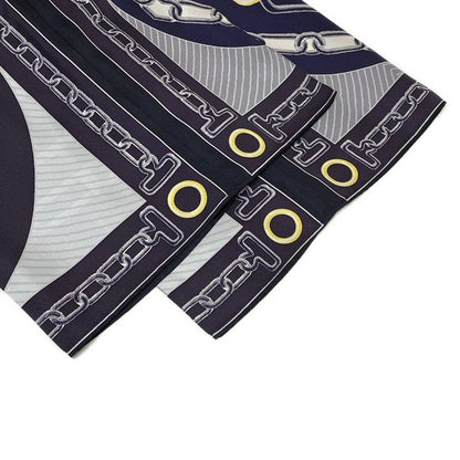 Hermes Pants Size 38 M Women's - 4h0477dw Navy X Gray X Yellow Cropped (half