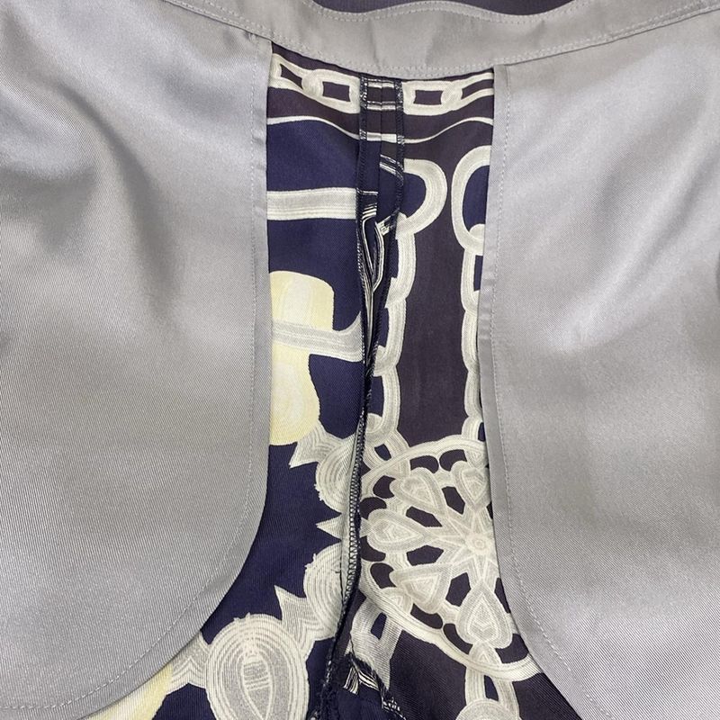 Hermes Pants Size 38 M Women's - 4h0477dw Navy X Gray X Yellow Cropped (half