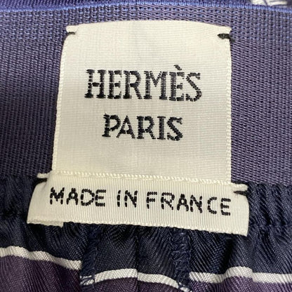 Hermes Pants Size 38 M Women's - 4h0477dw Navy X Gray X Yellow Cropped (half