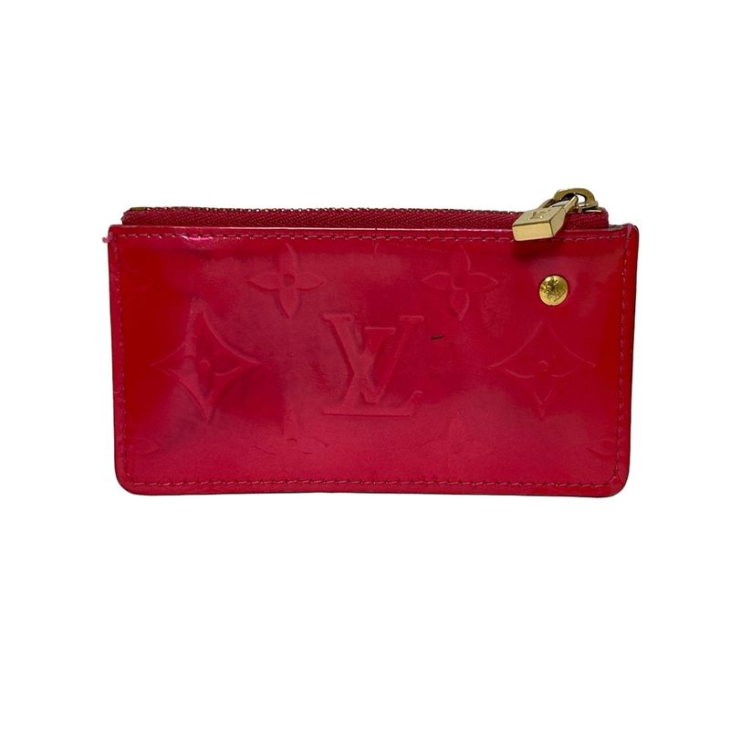 Louis Vuitton Coin Case Monogram Vernis Pochette Cles M9144f Raspberry Leather