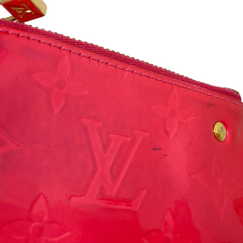 Louis Vuitton Coin Case Monogram Vernis Pochette Cles M9144f Raspberry Leather