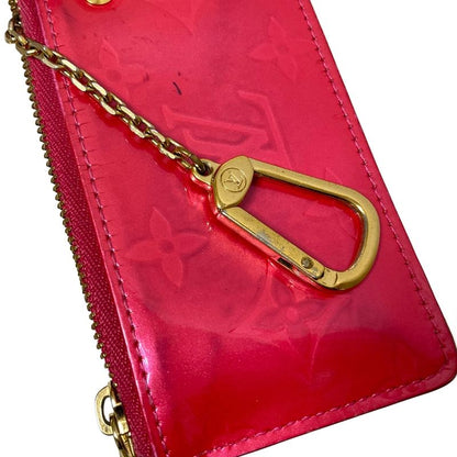 Louis Vuitton Coin Case Monogram Vernis Pochette Cles M9144f Raspberry Leather