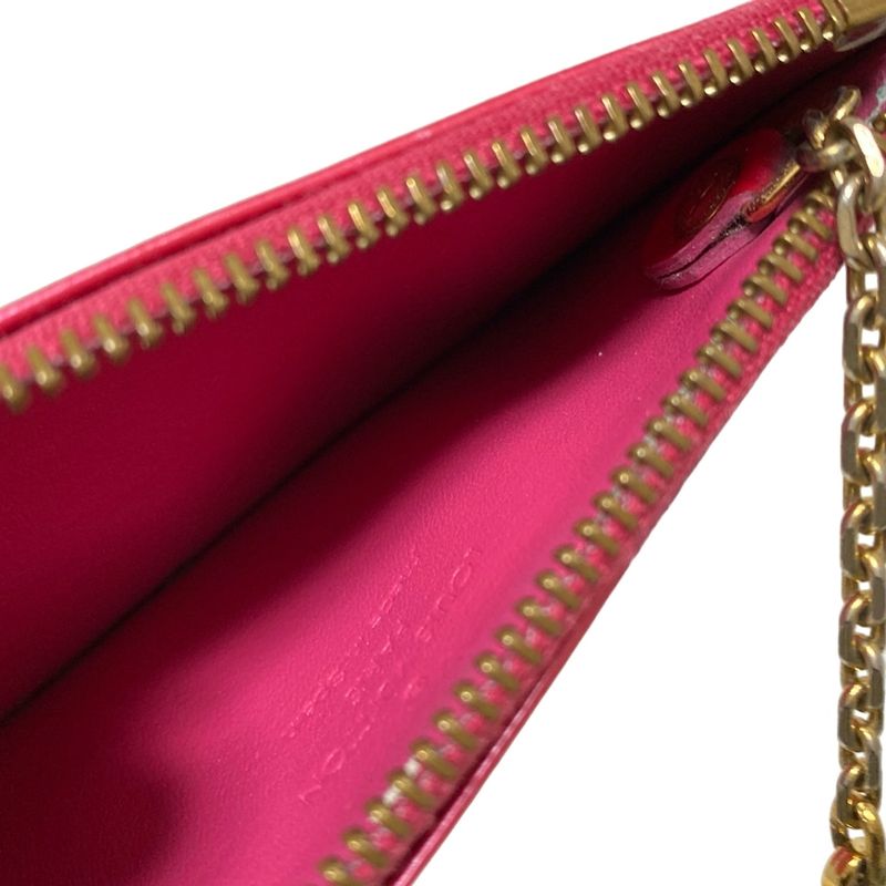 Louis Vuitton Coin Case Monogram Vernis Pochette Cles M9144f Raspberry Leather