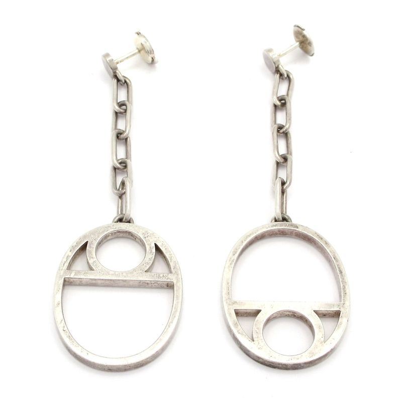 Hermes Earrings Chaine D'ancre Game Silver