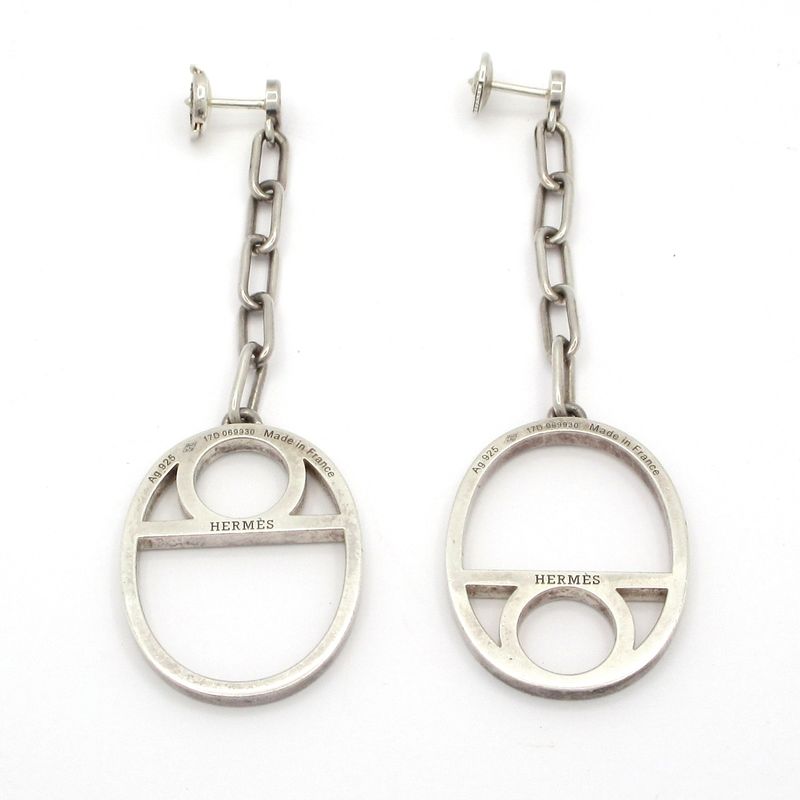 Hermes Earrings Chaine D'ancre Game Silver