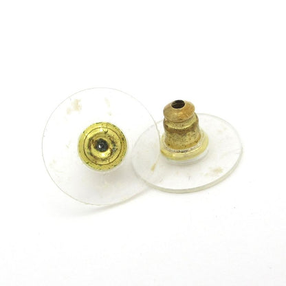 Chanel Earrings Black×gold×clear Coco Mark