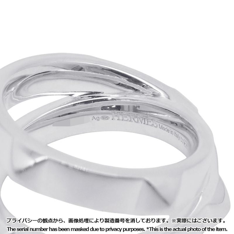 Hermes Ring Cl De-h Double Round Silver 53
