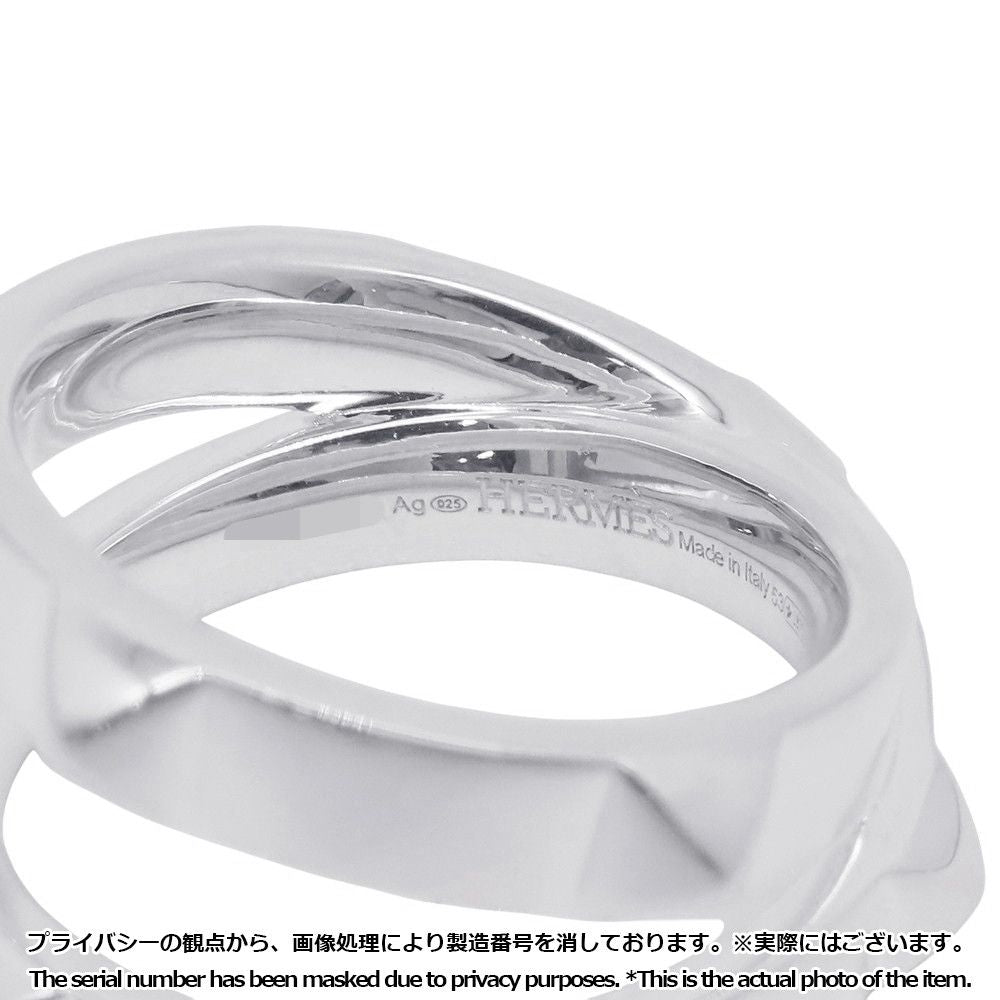 Hermes Ring Cl De-H Double Round Silver 53