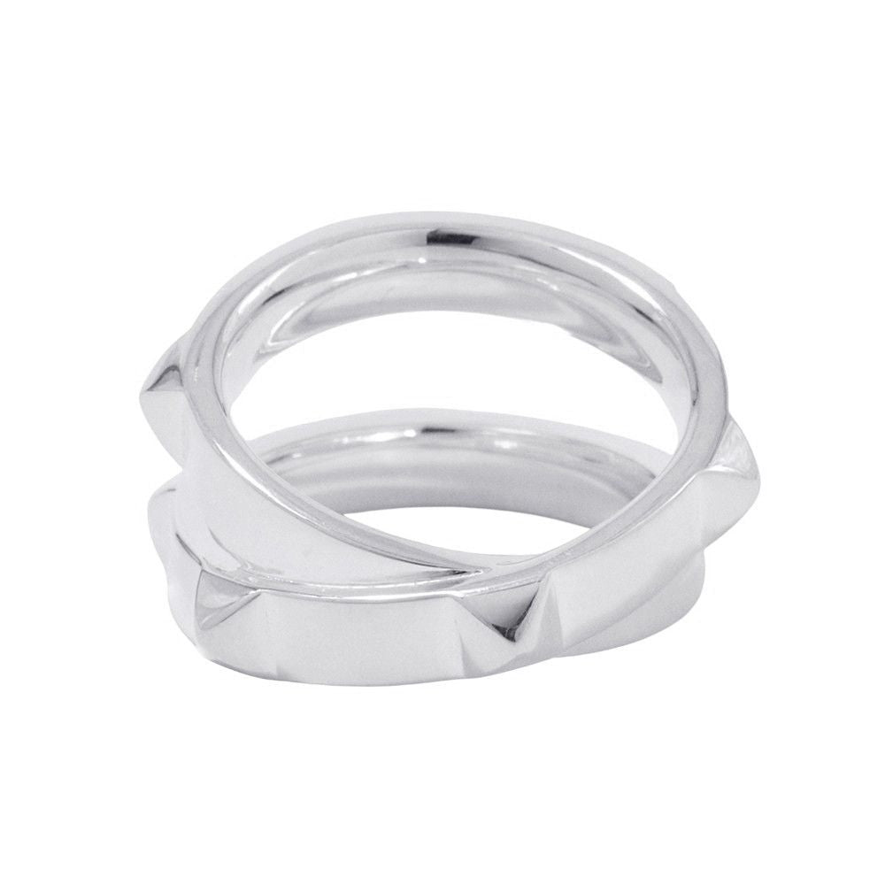 Hermes Ring Cl De-H Double Round Silver 53