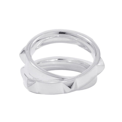 Hermes Ring Cl De-H Double Round Silver 53