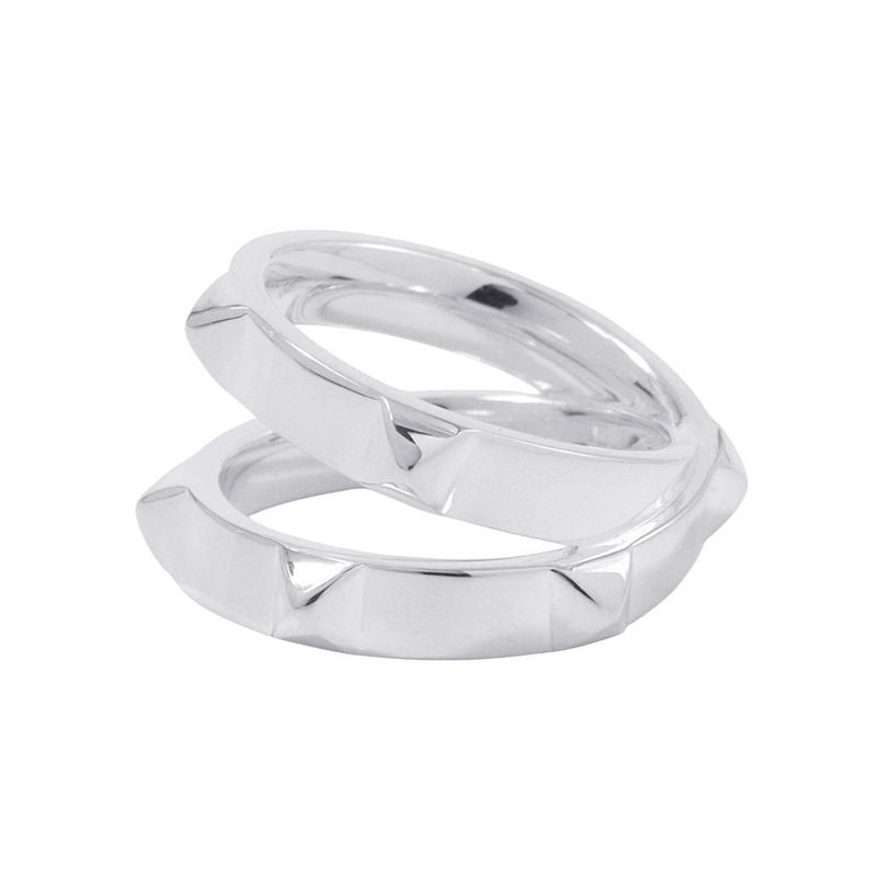 Hermes Ring Cl De-h Double Round Silver 53