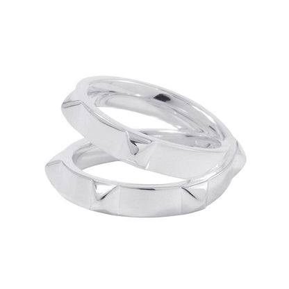 Hermes Ring Cl De-h Double Round Silver 53
