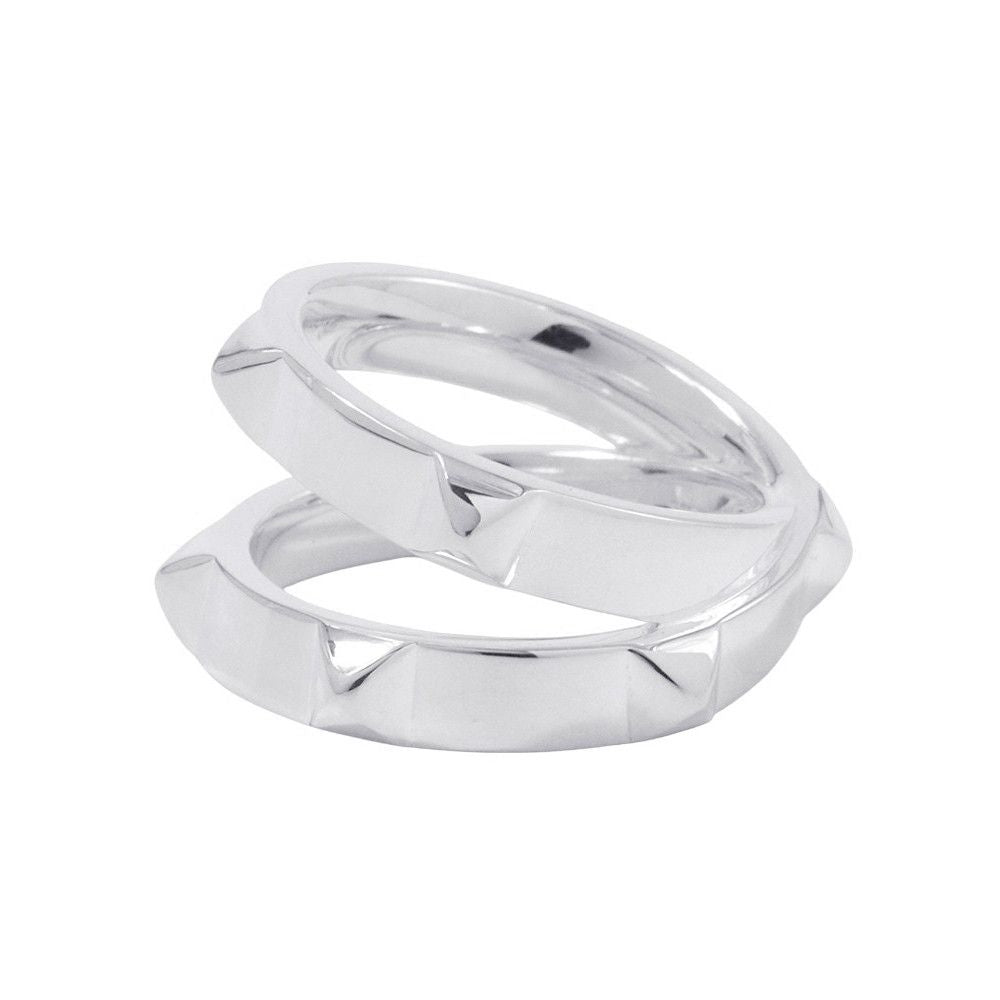 Hermes Ring Cl De-H Double Round Silver 53