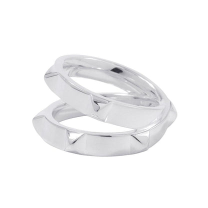 Hermes Ring Cl De-H Double Round Silver 53