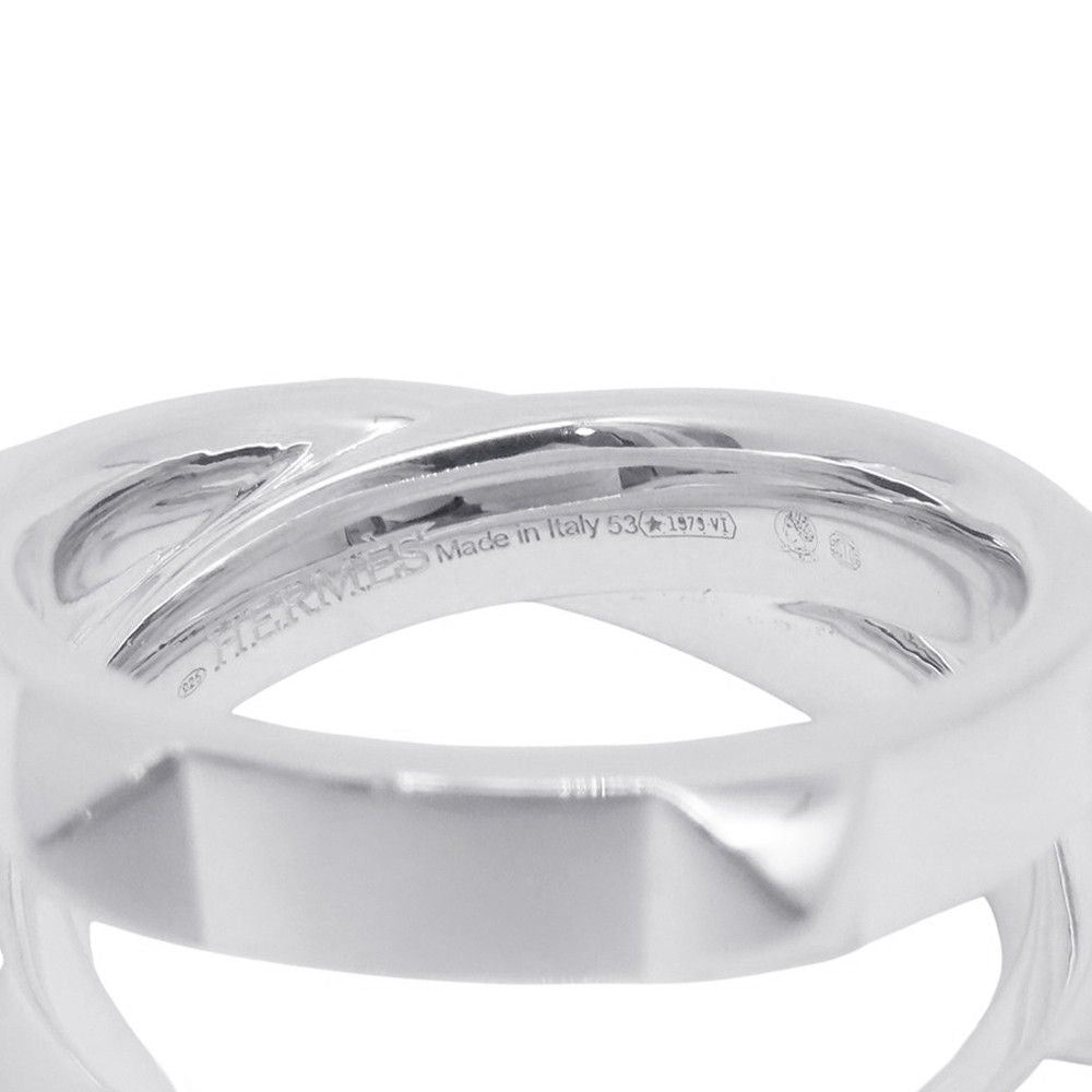 Hermes Ring Cl De-H Double Round Silver 53