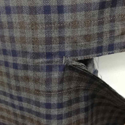 Balenciaga 2016 Wool Check Skirt Modified 38 Charcoal