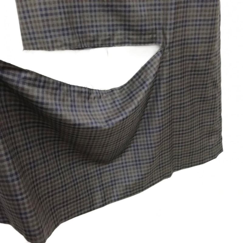 Balenciaga 2016 Wool Check Skirt Modified 38 Charcoal
