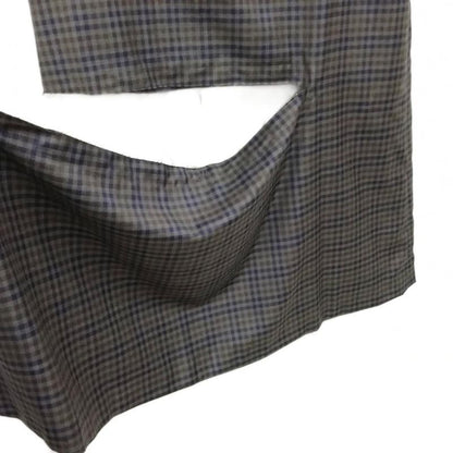 Balenciaga 2016 Wool Check Skirt Modified 38 Charcoal