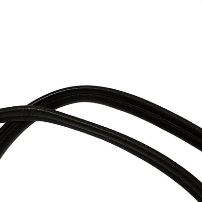 Prada Tote Bag Logo Jacquard Khaki X Dark Brown Leather Tag Draw String Shape