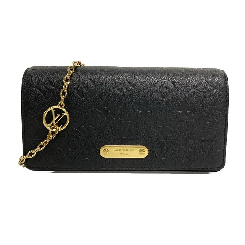 Louis Vuitton Monogram Empreinte Wallet on Chain Lily M46919 Noir Black Chain