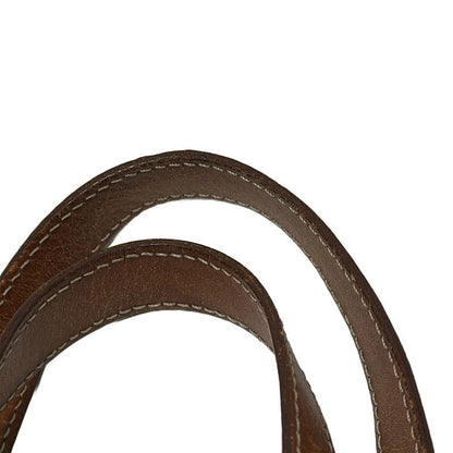 Celine Tote Bag Macadam Pattern Dark Brown and Brown Leather