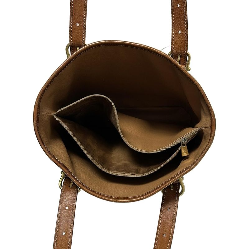 Celine Tote Bag Macadam Pattern Dark Brown and Brown Leather