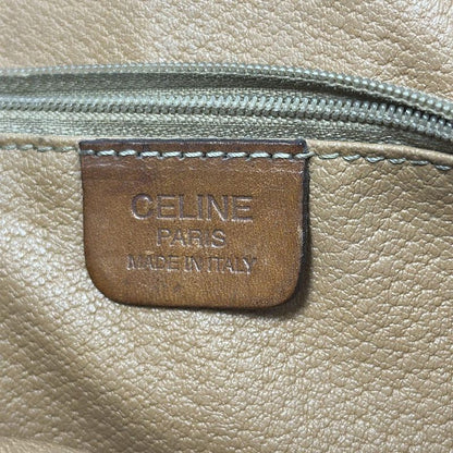Celine Tote Bag Macadam Pattern Dark Brown and Brown Leather
